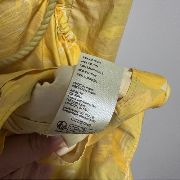 NWOT Free People Deserted Island Mini Yellow Floral Dress Size L - Picture 10 of 12